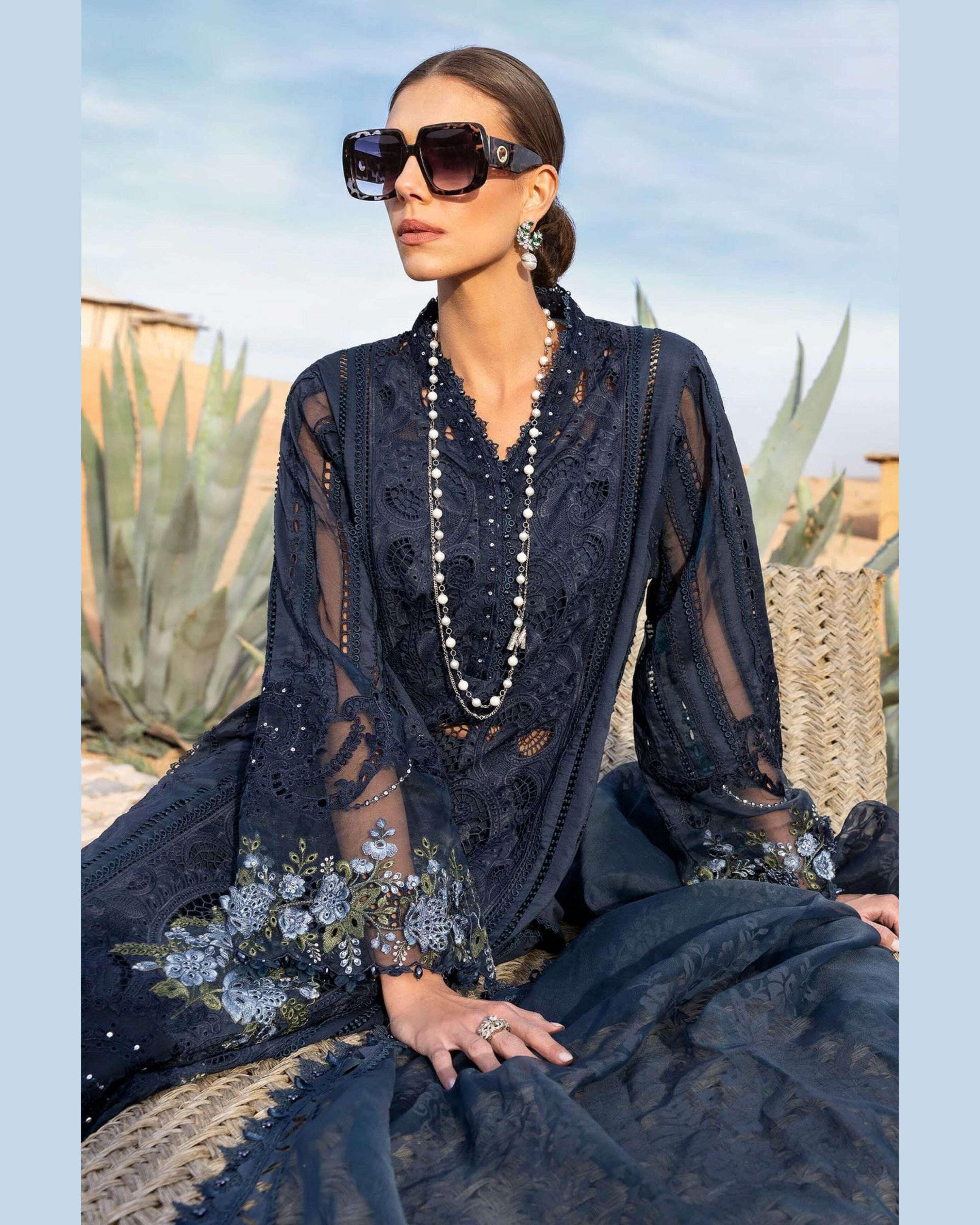 MARIA.B LAWN UNSTITCHED EMB 3PC - City Fabrics 