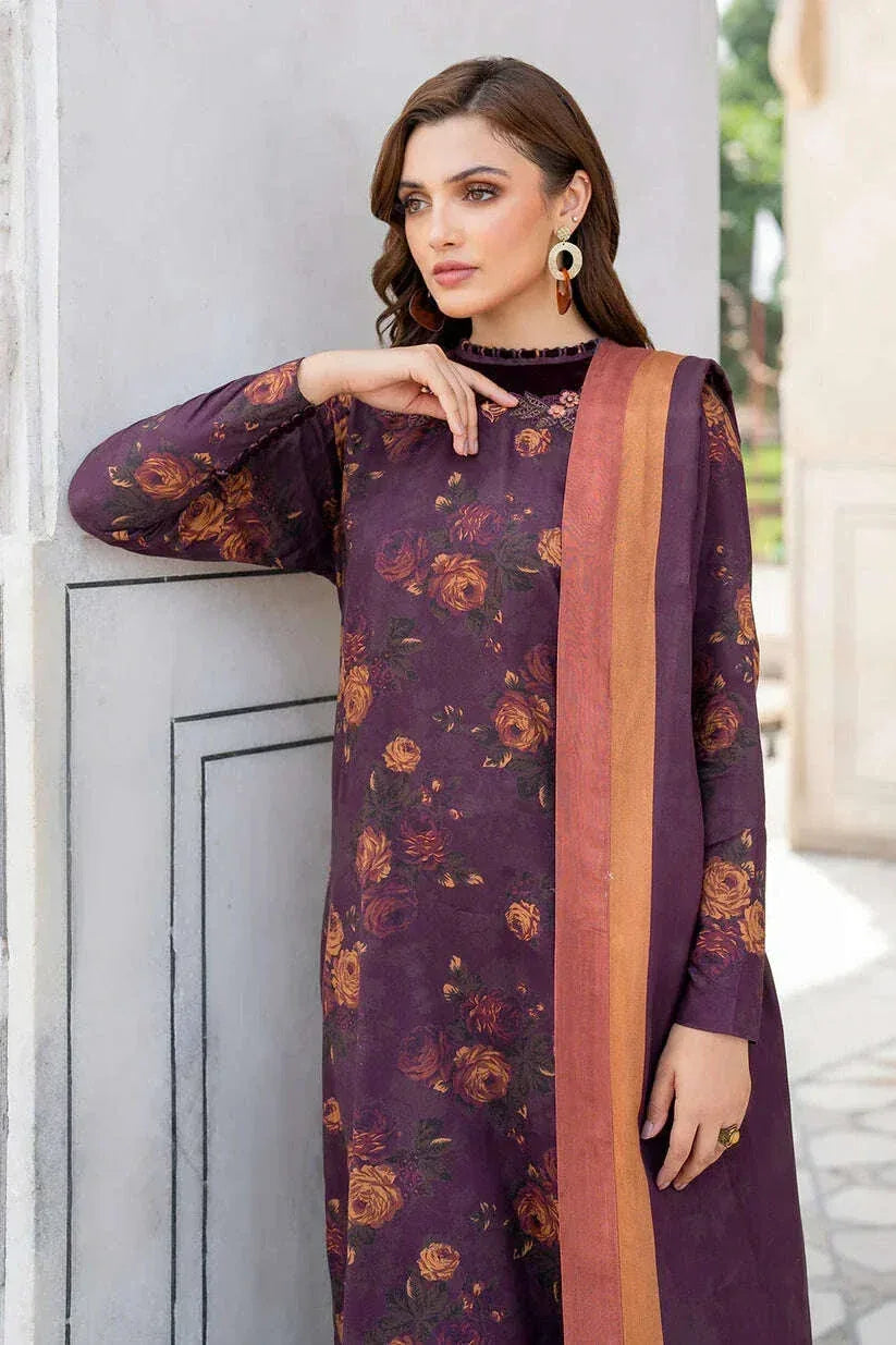 BAROQUE KHADDAR UNSTITCHED PRINTED 3PC - City Fabrics 