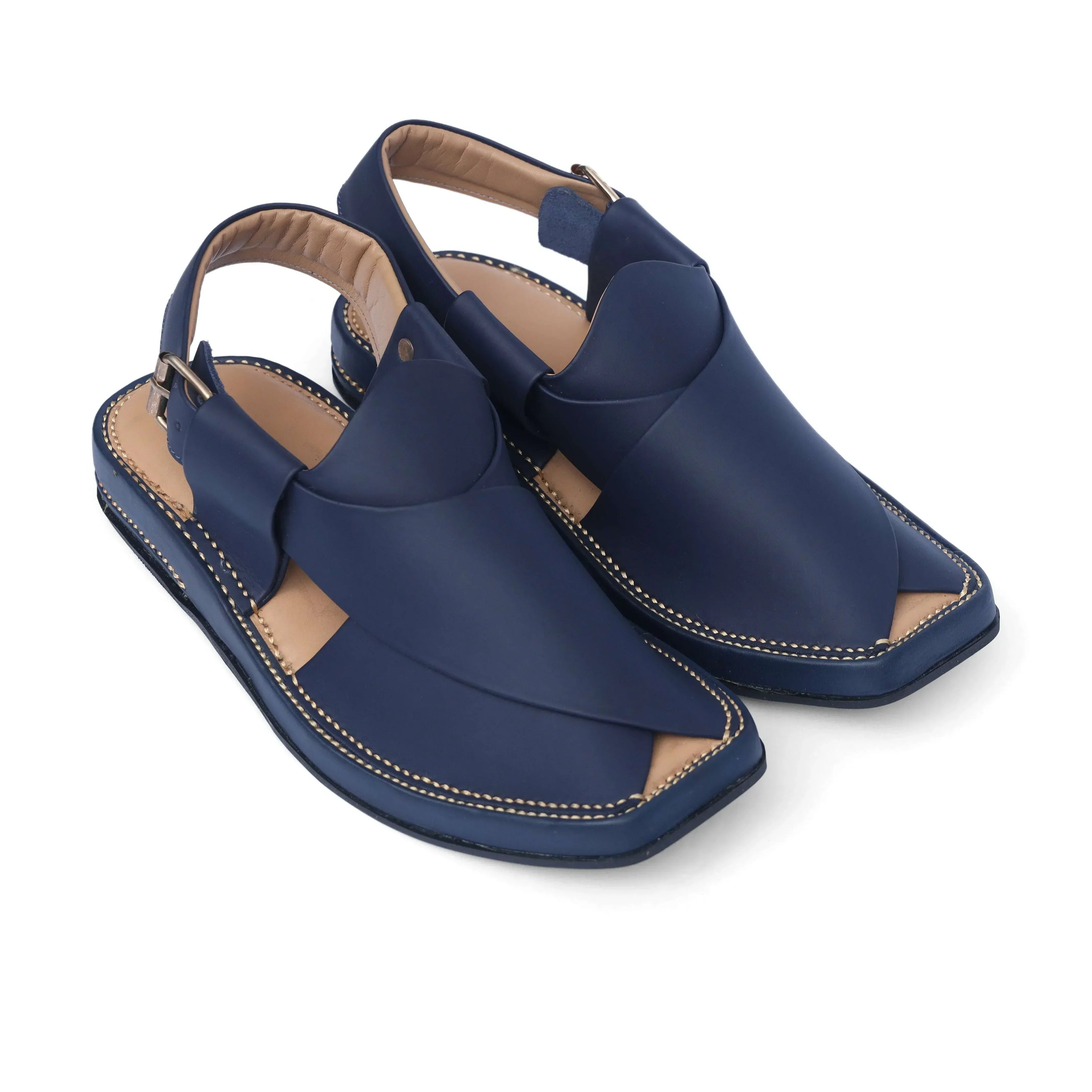 Kaptan Navy Blue Chappal - City Fabrics 
