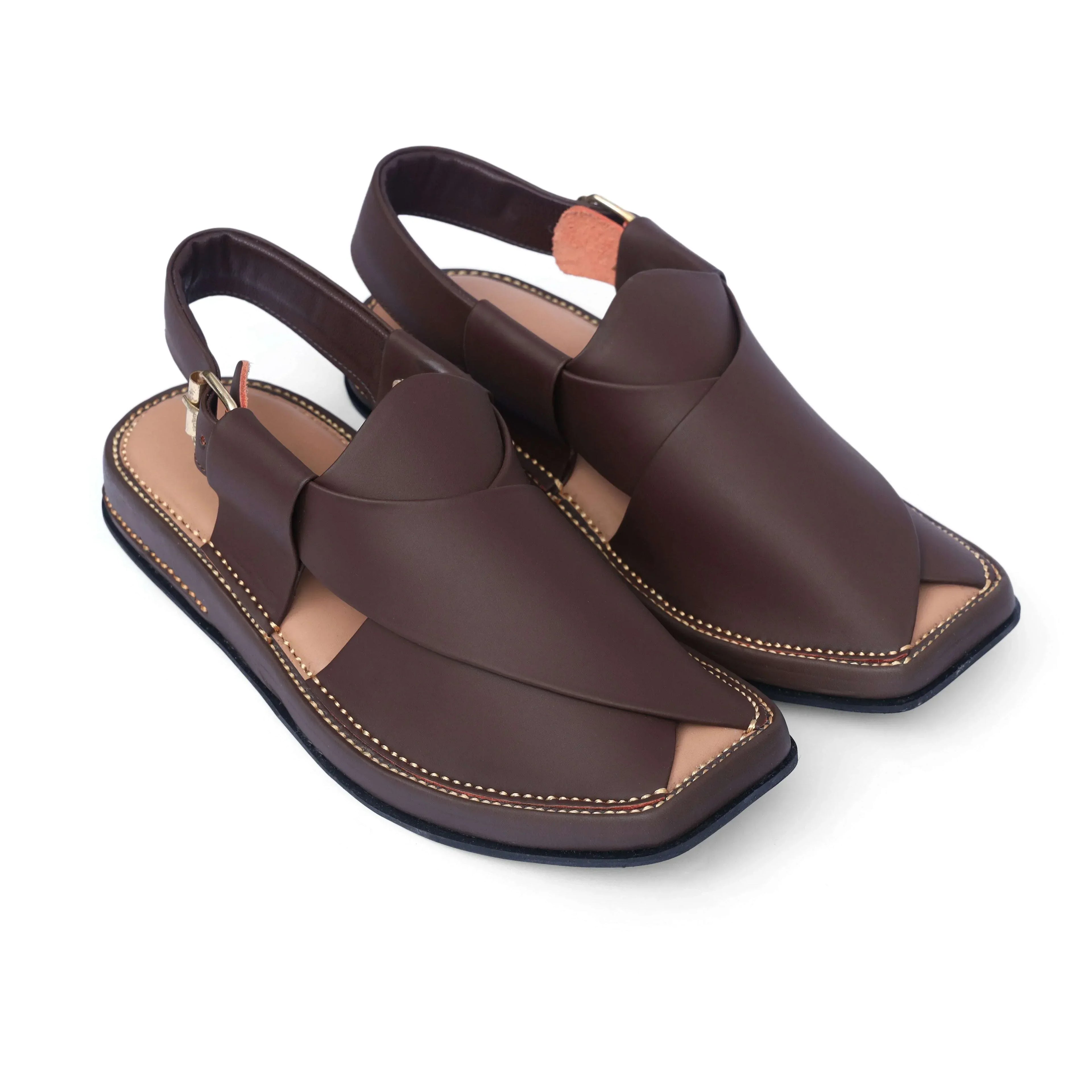 Kaptan Dark Brown Chappal - City Fabrics 