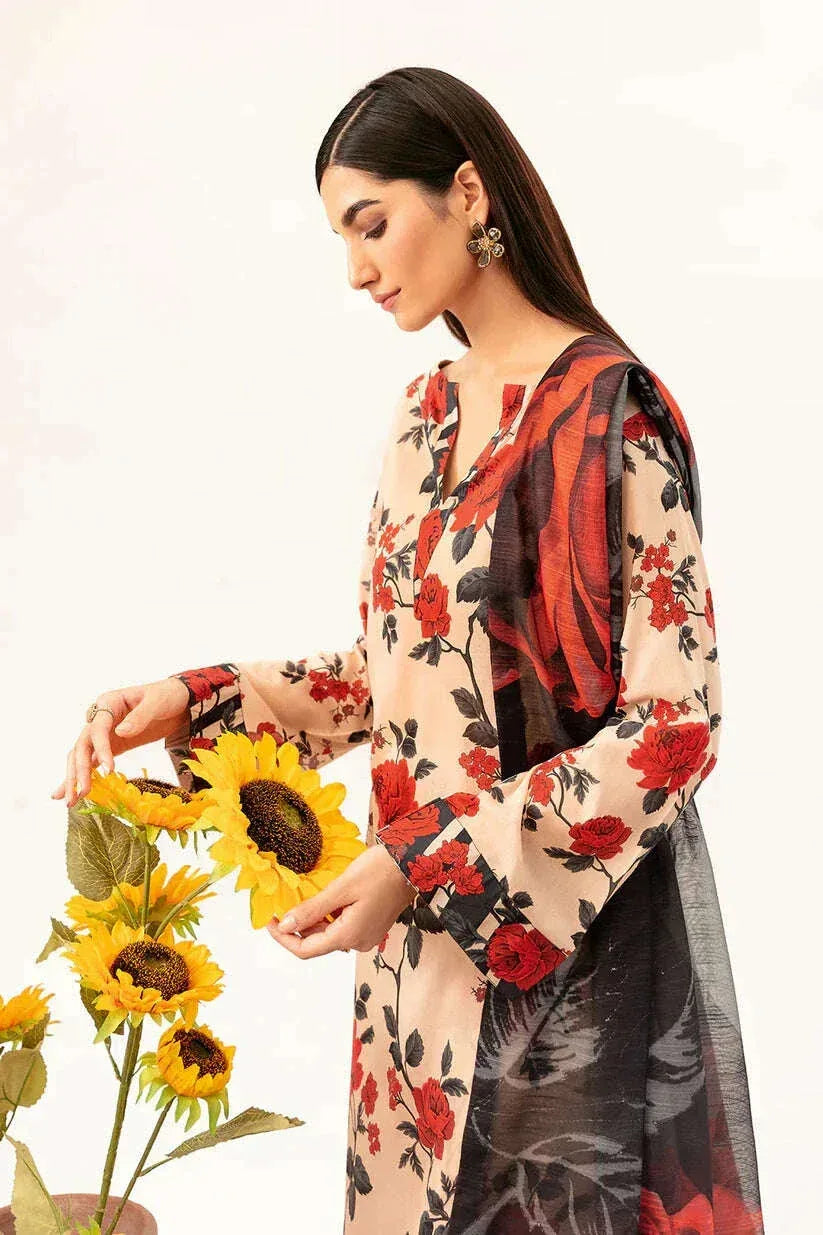 BAROQUE KHADDAR UNSTITCHED PRINTED 3PC - City Fabrics 