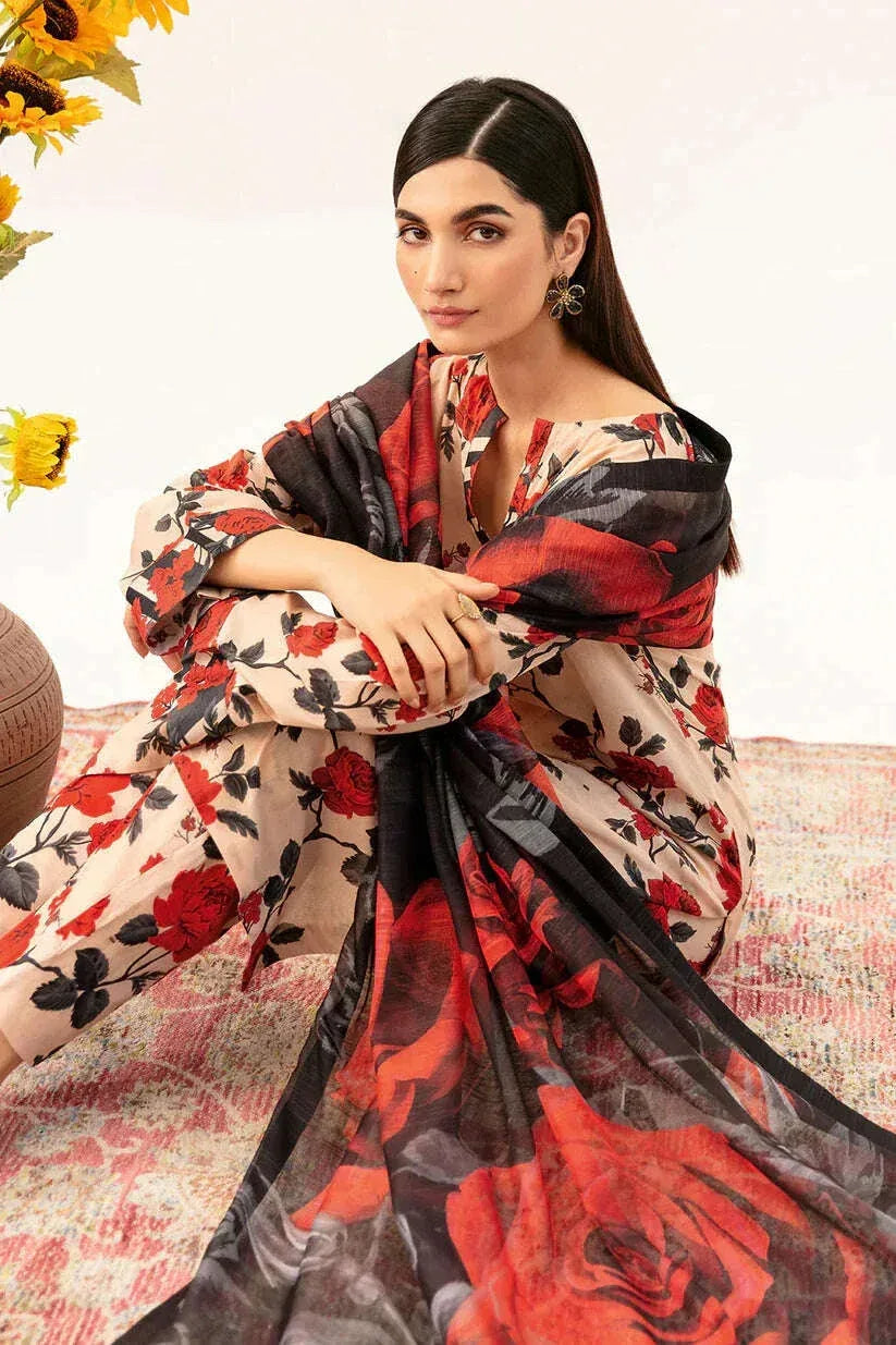 BAROQUE KHADDAR UNSTITCHED PRINTED 3PC - City Fabrics 