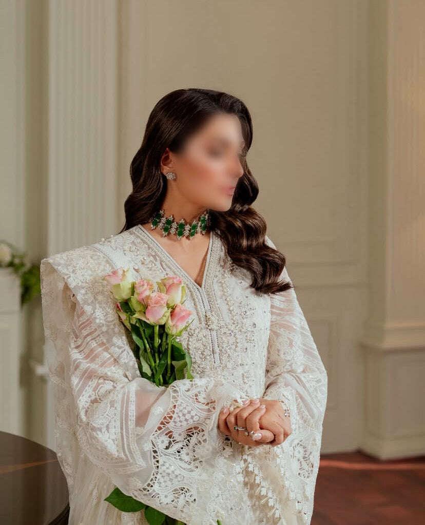 BAROQUE CHIFFON UNSTITCHED EMB SUIT - City Fabrics 