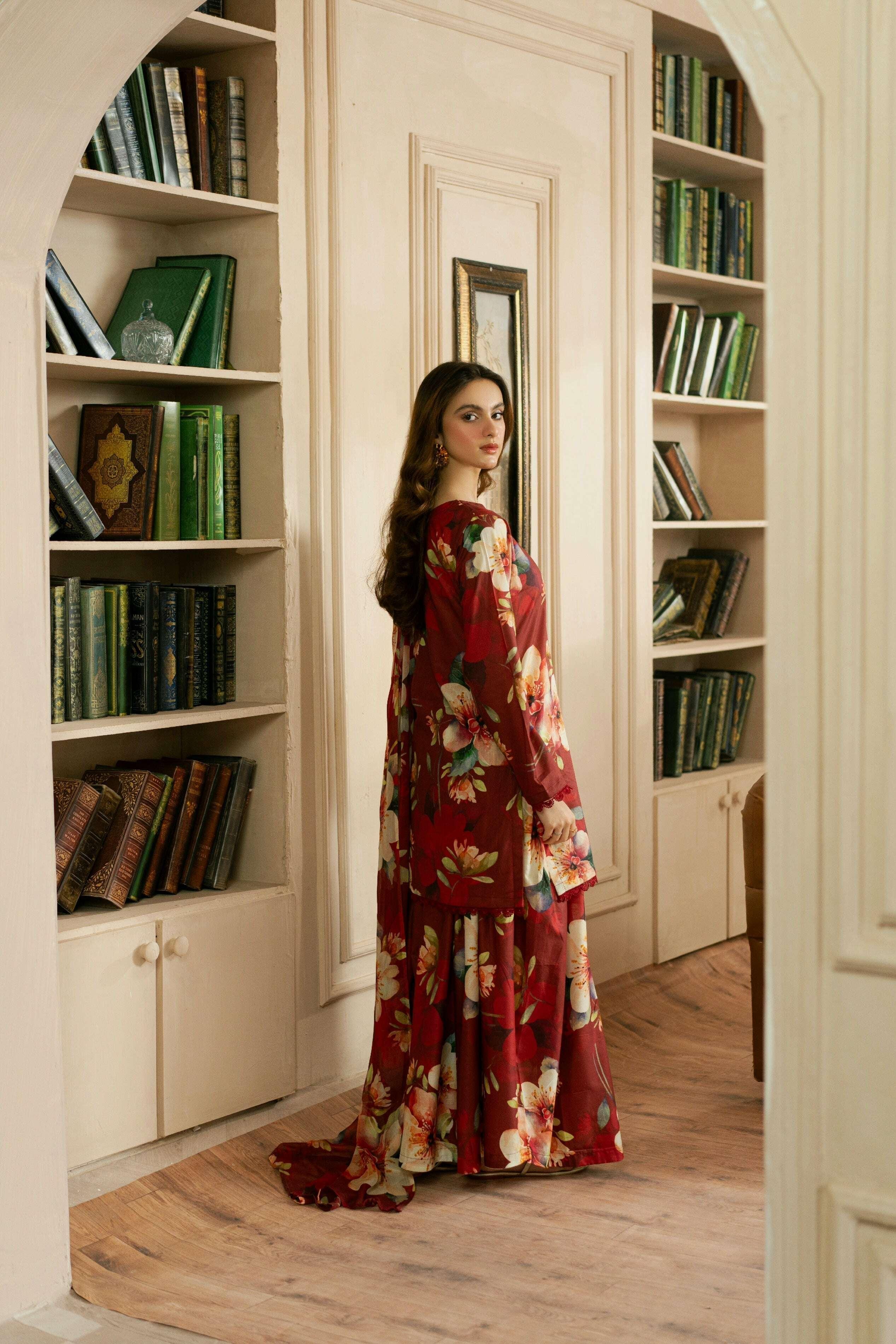 BAROQUE LAWN PRINTED UNSTICH 3PC - City Fabrics 