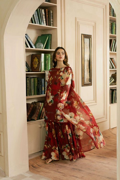 BAROQUE LAWN PRINTED UNSTICH 3PC - City Fabrics 