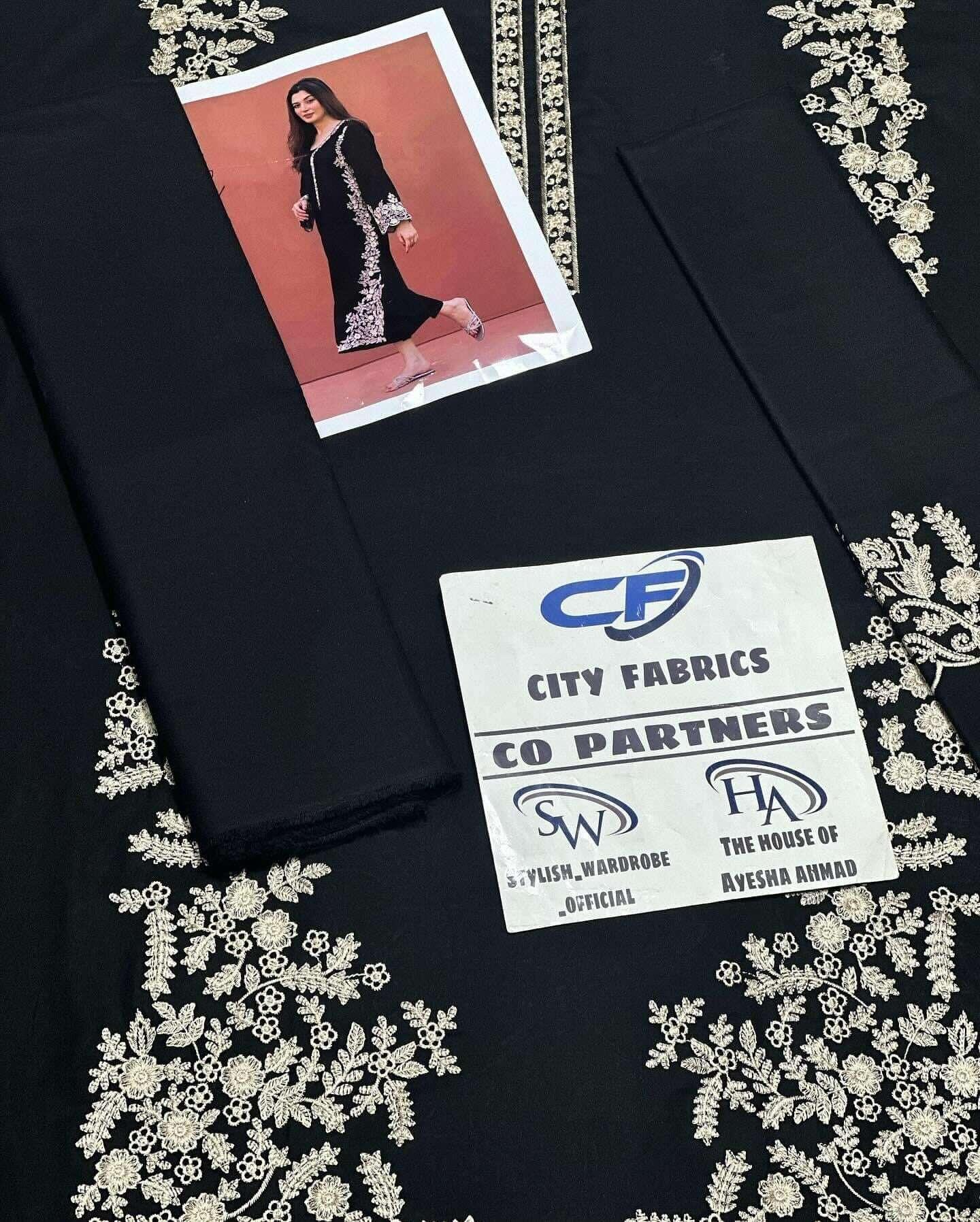 CITY FABRICS DHANAK UNSTITCHED EMB 2PC - City Fabrics 