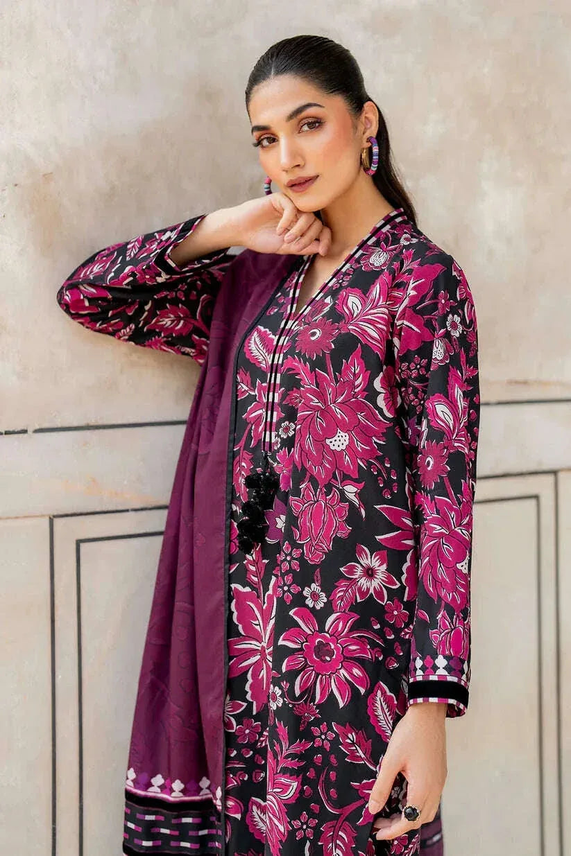 BAROQUE KHADDAR UNSTITCHED PRINTED 3PC - City Fabrics 
