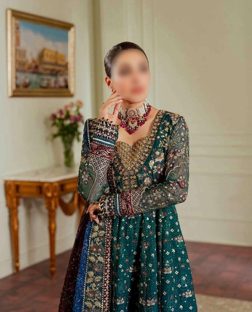 BAROQUE CHIFFON UNSTITCHED EMB SUIT - City Fabrics 