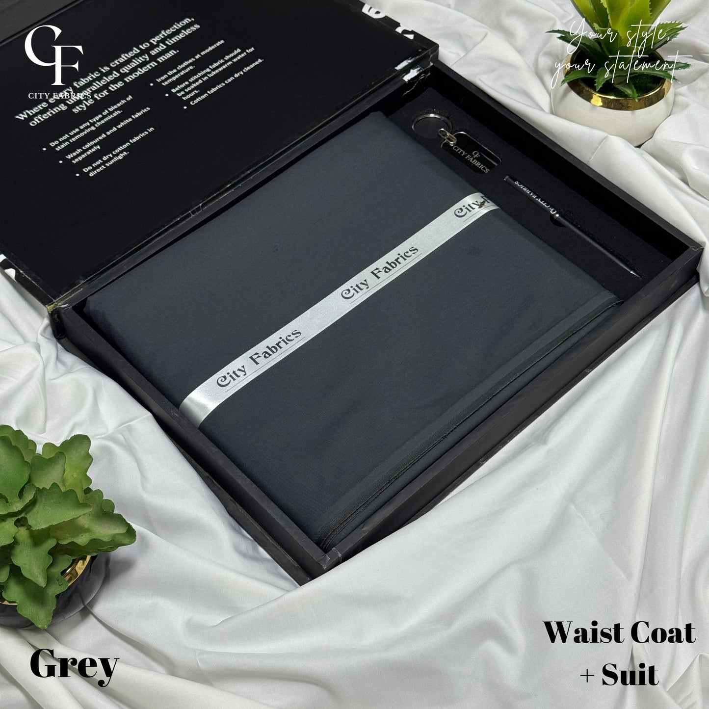 Suit With Waistcoat Grey