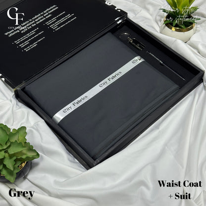 Suit With Waistcoat Grey