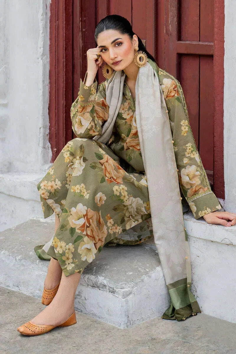 BAROQUE KHADDAR UNSTITCHED PRINTED 3PC - City Fabrics 