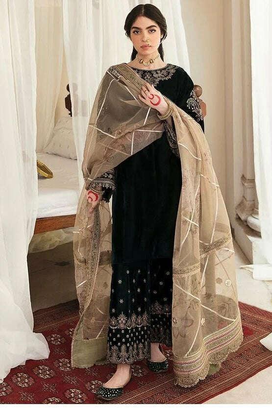 BAROQUE VELVET UNSTITCHED EMB 3PC - City Fabrics 