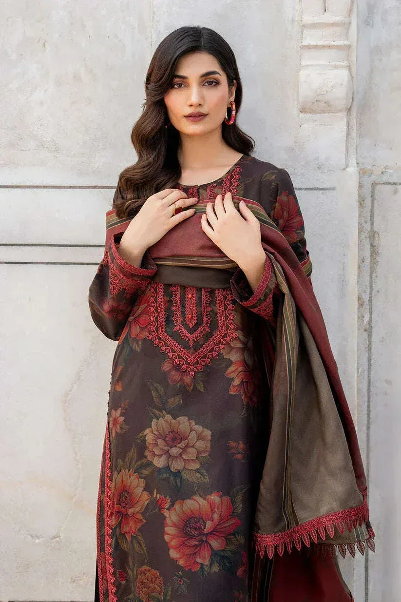 BAROQUE KHADDAR UNSTITCHED PRINTED 3PC - City Fabrics 