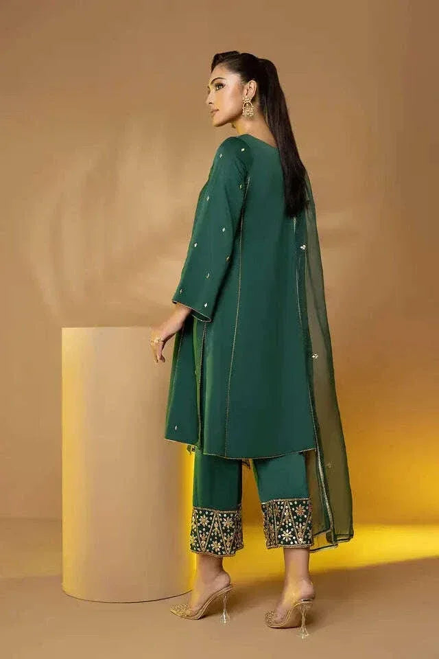 CITY FABRICS KATTAN SILK UNSTICH EMBROIDERED 3PC - City Fabrics 