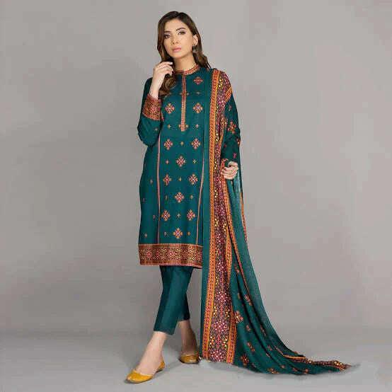 KAYSERIA LINEN UNSTITCHED EMB 3PC - City Fabrics 