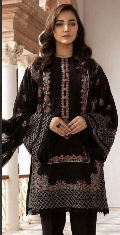 BAREEZE LAWN UNSTICH EMB 3PC - City Fabrics 