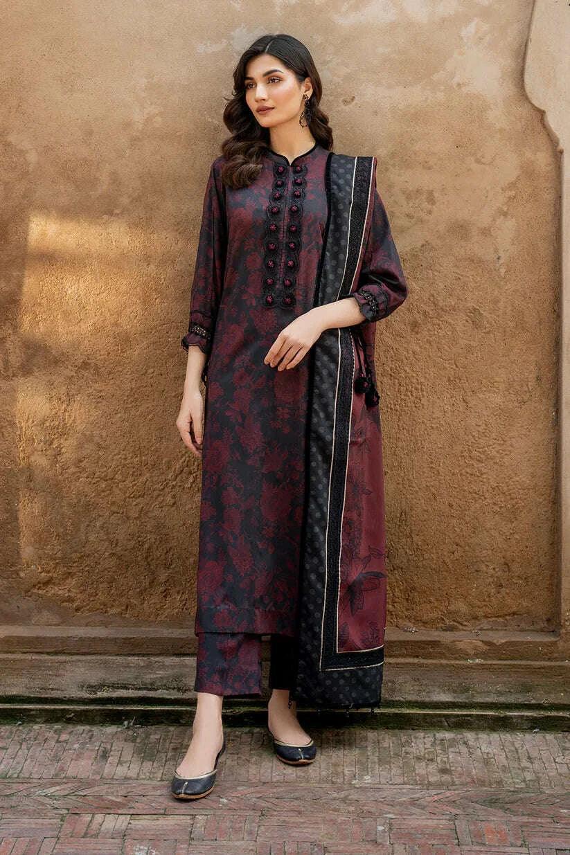 BAROQUE KHADDAR UNSTITCHED PRINTED 3PC - City Fabrics 