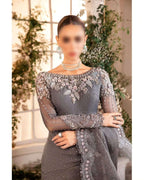 MARIA:B UNSTICHE EMBROIDED SAREE - City Fabrics 