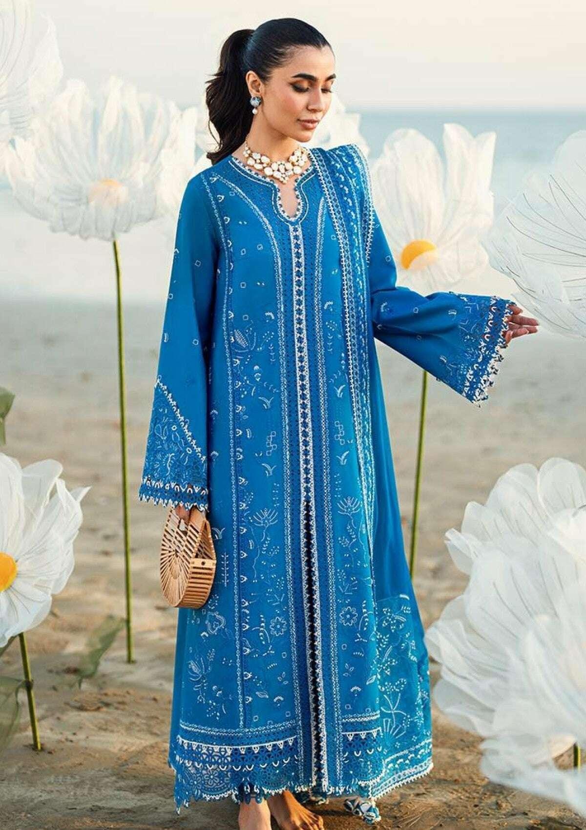 QALAMKAR LAWN UNSTITCHED EMB 3PC - City Fabrics 