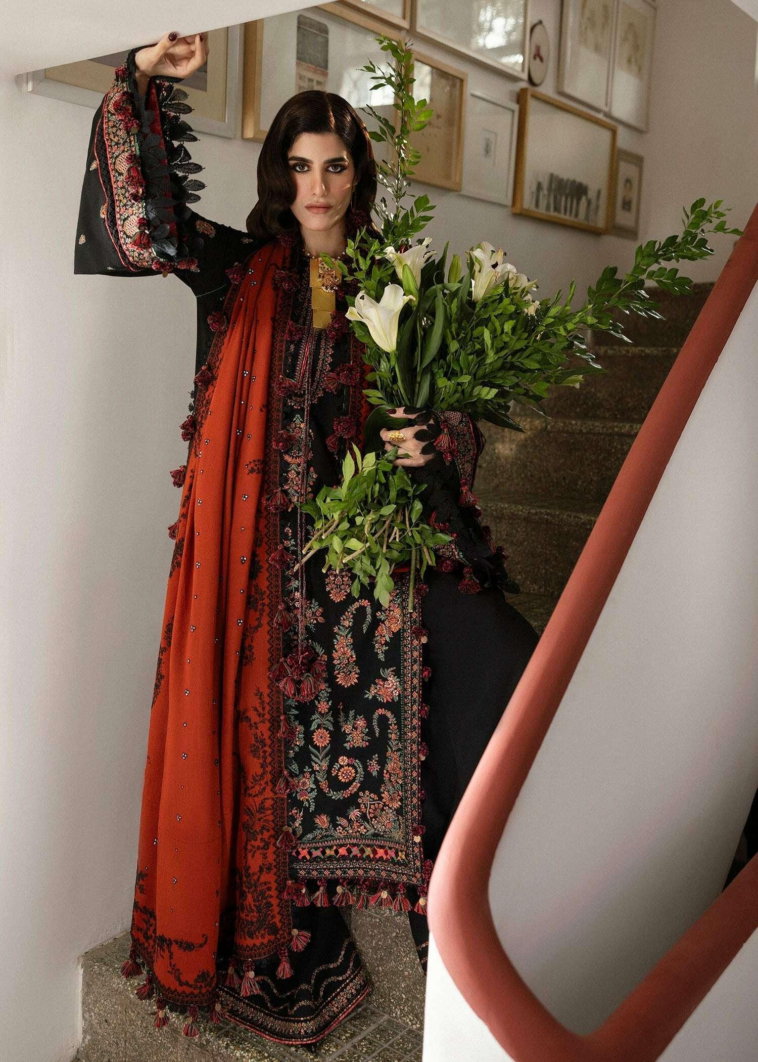 HUSSAIN REHAR LAWN UNSTITCHED EMB 3PC - City Fabrics 