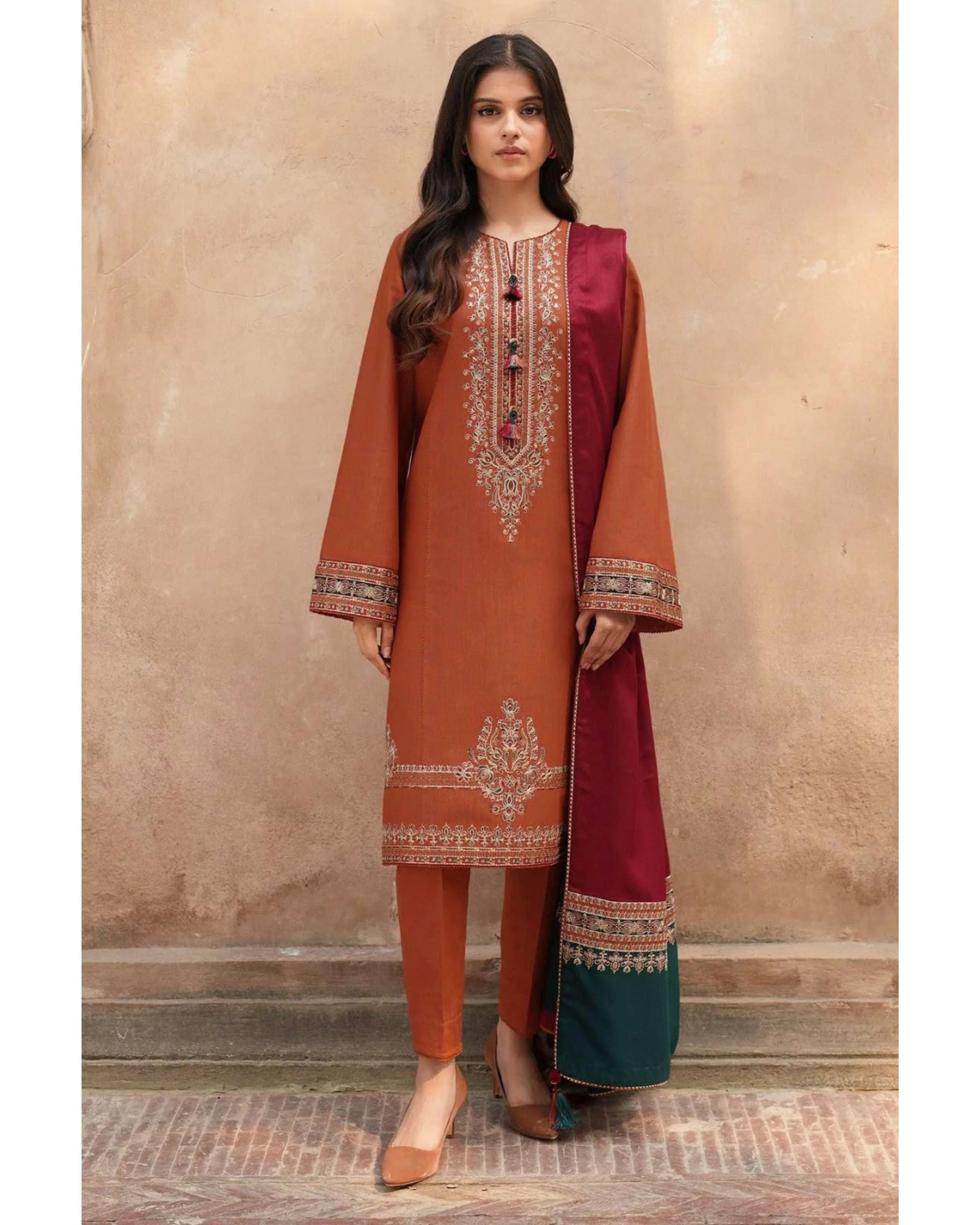 JAZMIN LAWN UNSTITCHED EMB 3PC - City Fabrics 