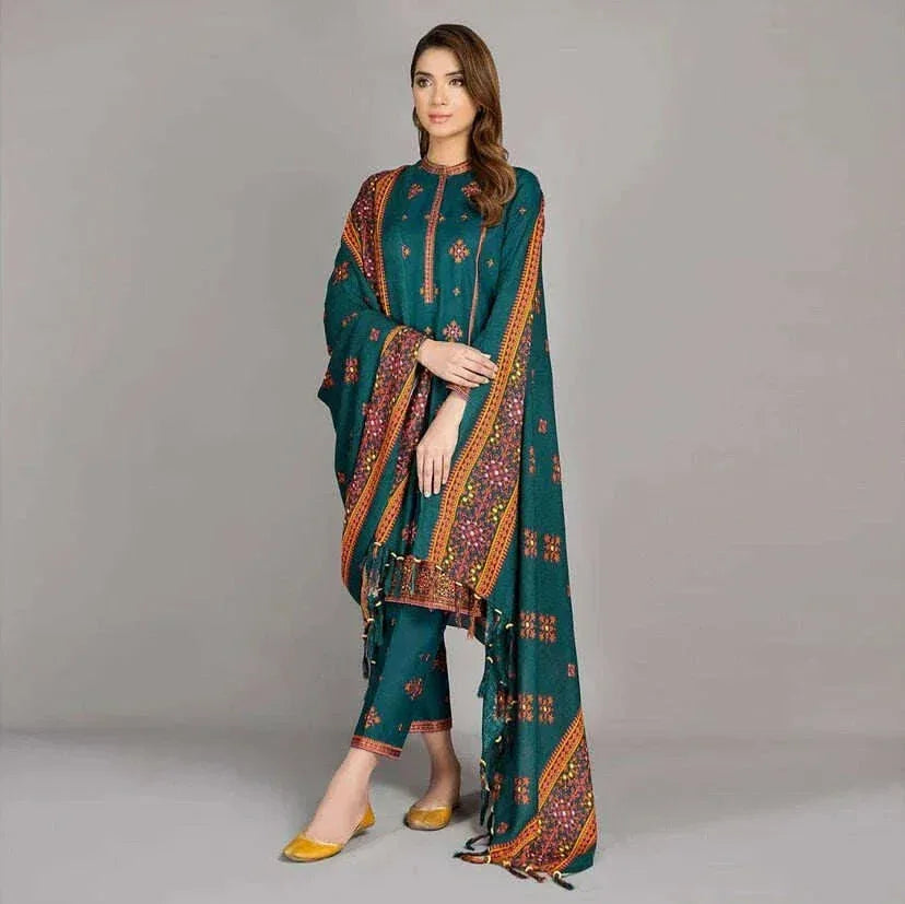 KAYSERIA LINEN UNSTITCHED EMB 3PC - City Fabrics 