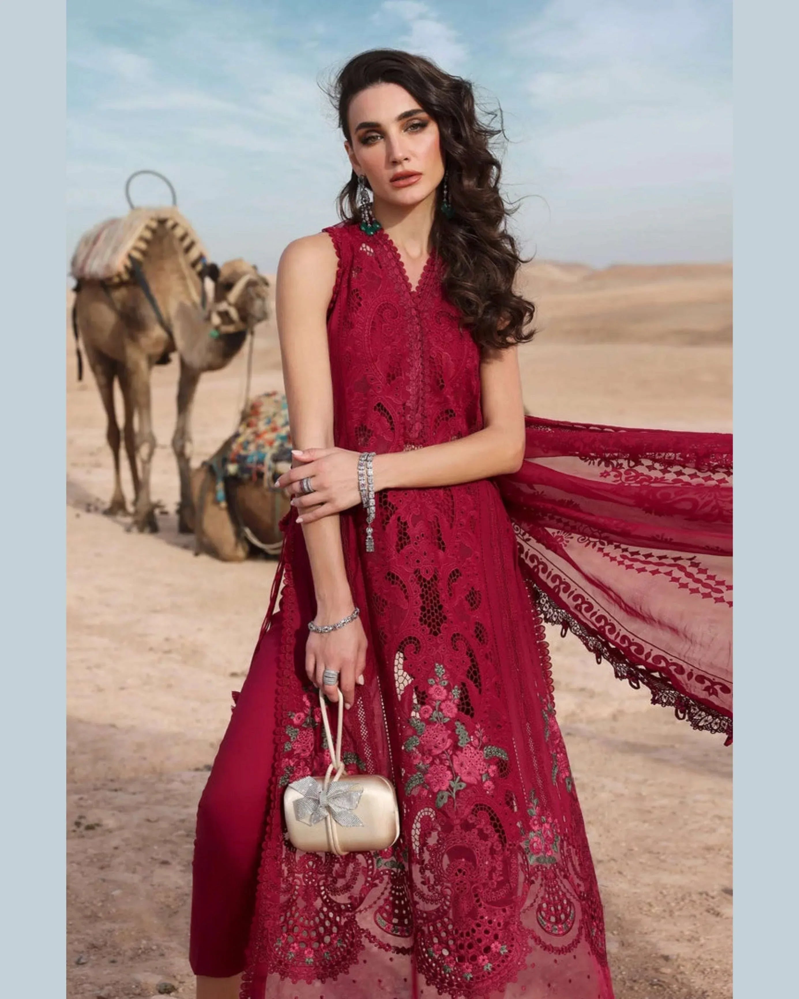 MARIA.B LAWN UNSTITCHED EMB 3PC - City Fabrics 