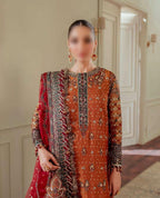 BAROQUE ZARI NET UNSTITCHED EMB SUIT - City Fabrics 