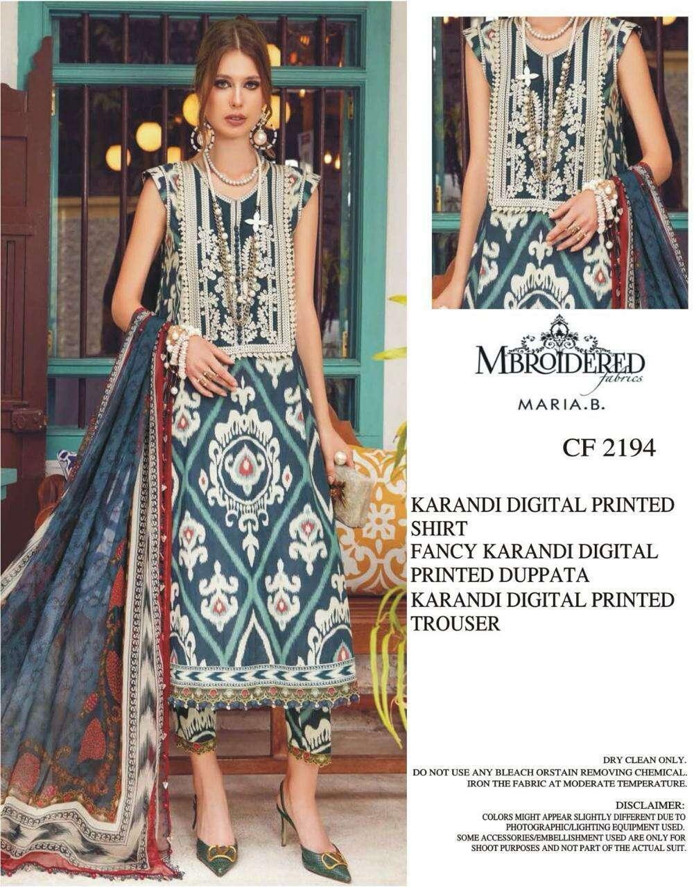 MARIA:B UNSTICHED KARANDI PRINTED 3PC - City Fabrics 