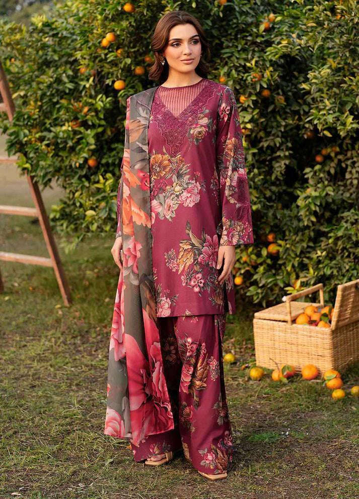 BAROQUE LAWN PRINTED UNSTICH 3PC - City Fabrics 