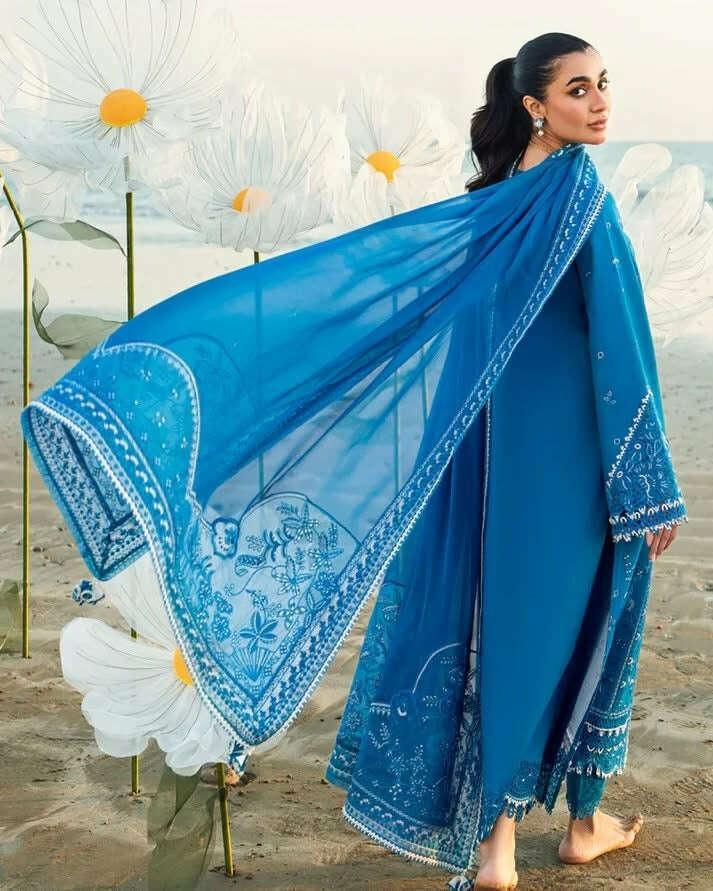 QALAMKAR LAWN UNSTITCHED EMB 3PC - City Fabrics 