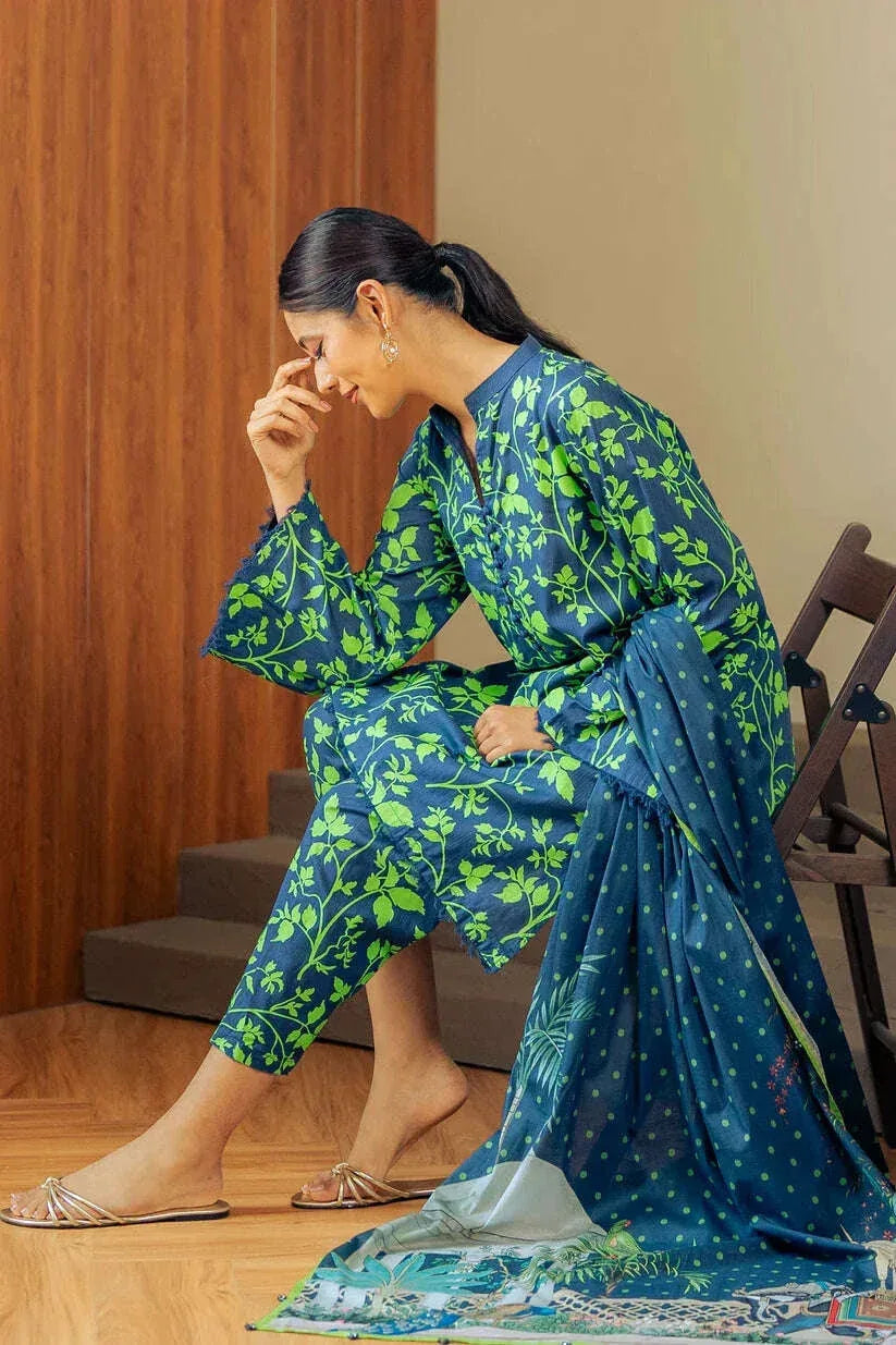 BAROQUE KHADDAR UNSTITCHED PRINTED 3PC - City Fabrics 