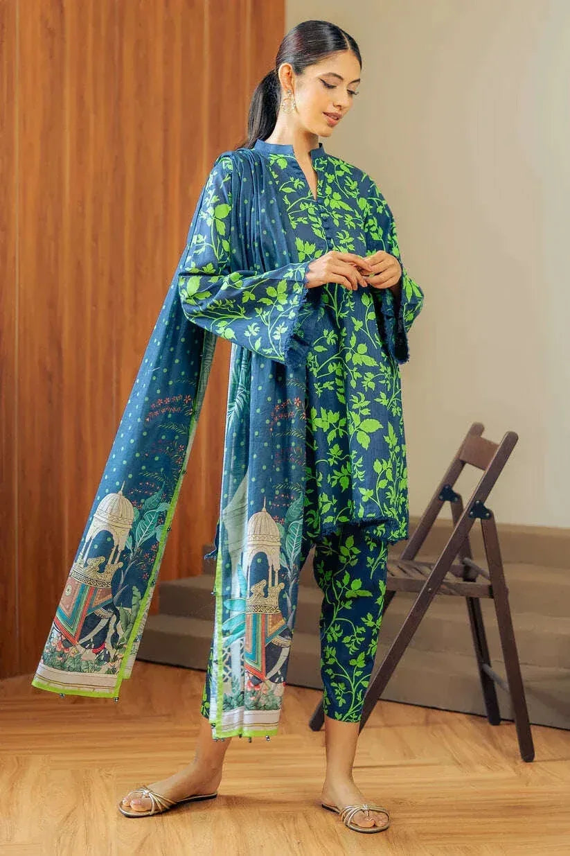 BAROQUE KHADDAR UNSTITCHED PRINTED 3PC - City Fabrics 