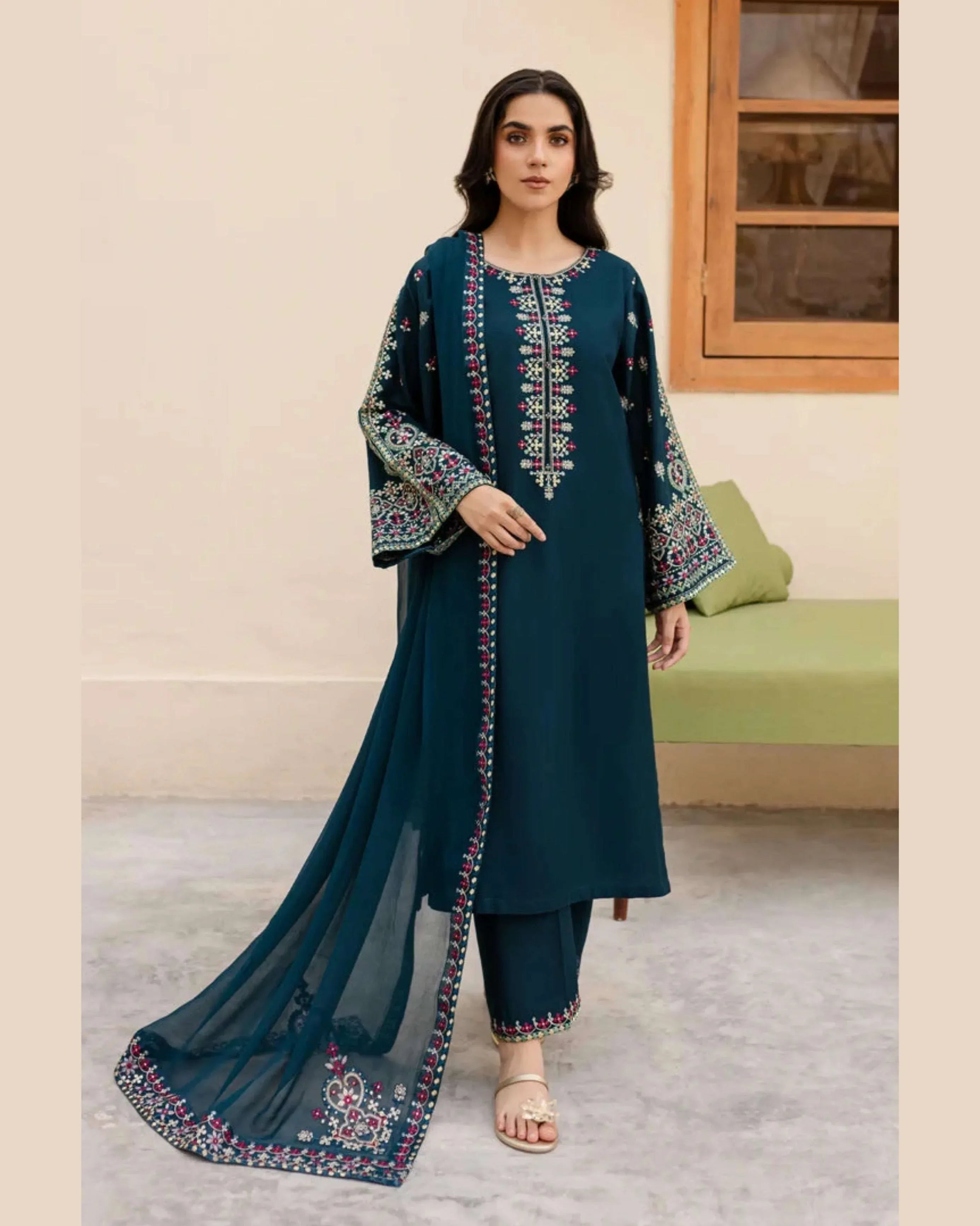 BATIK LAWN UNSTICH EMB 3PC - City Fabrics 