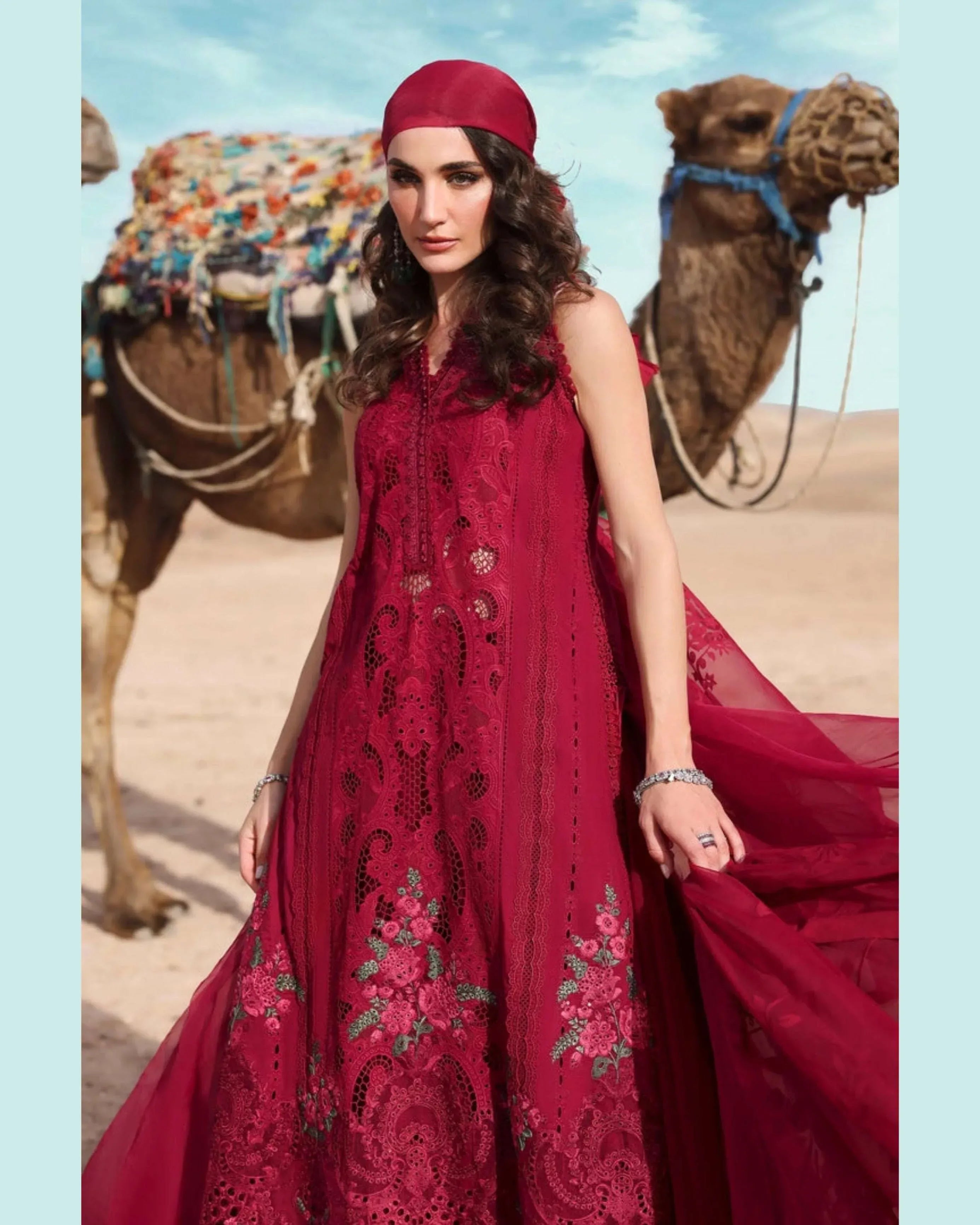 MARIA.B LAWN UNSTITCHED EMB 3PC - City Fabrics 