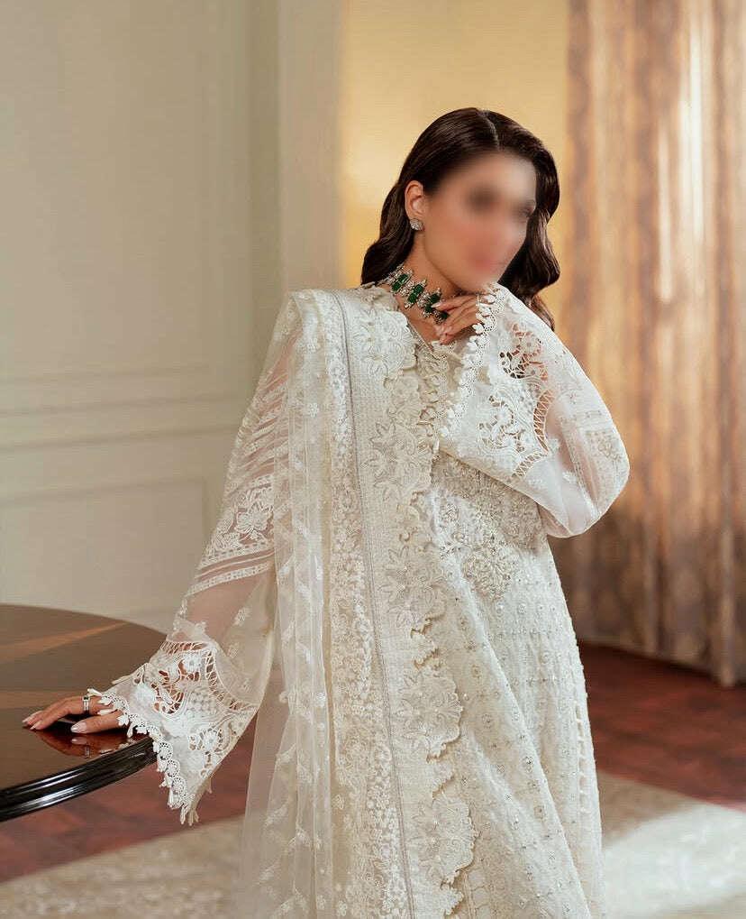 BAROQUE CHIFFON UNSTITCHED EMB SUIT - City Fabrics 