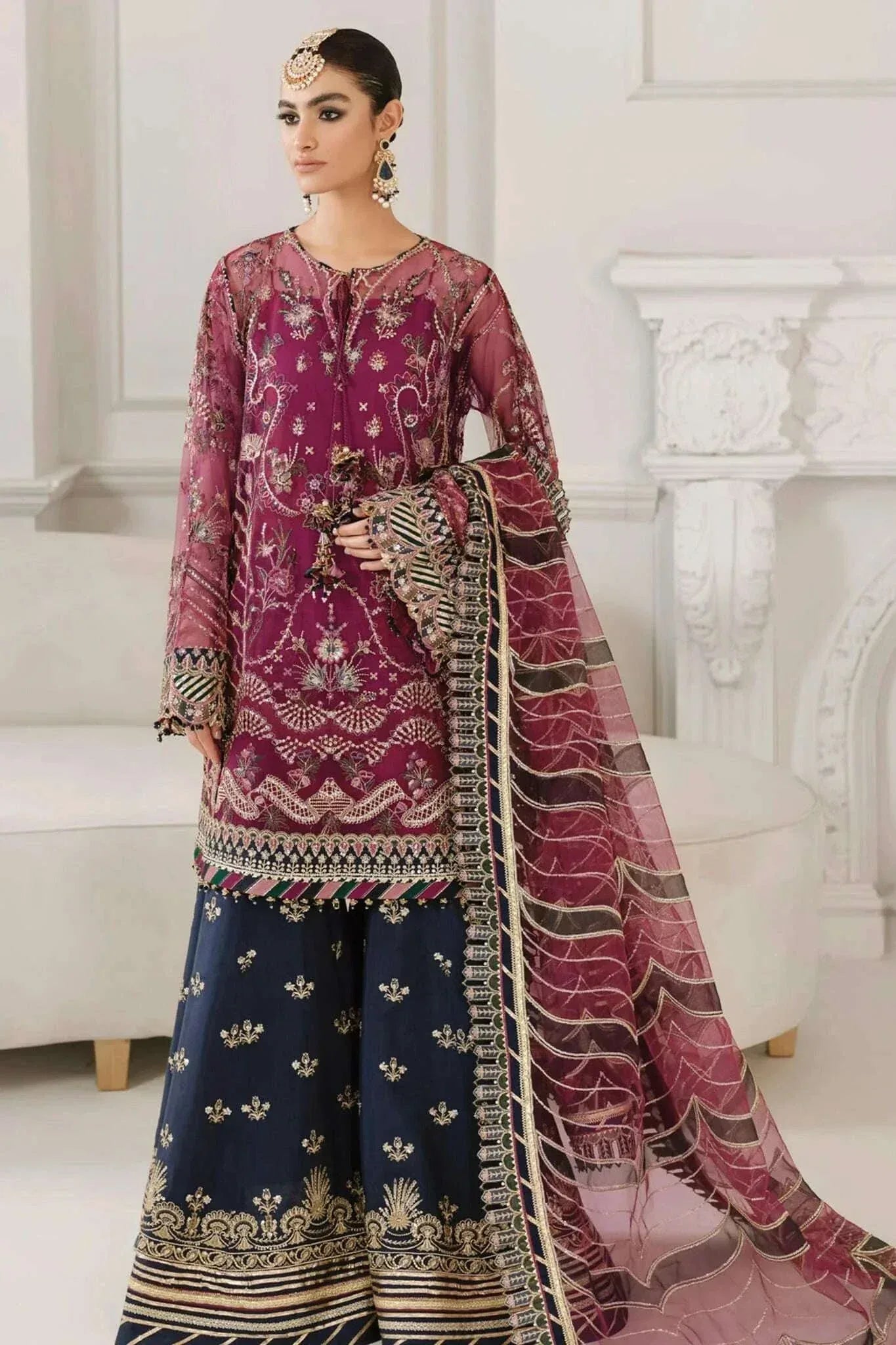 BAROQUE NET UNSTITCHED EMB SUIT - City Fabrics 