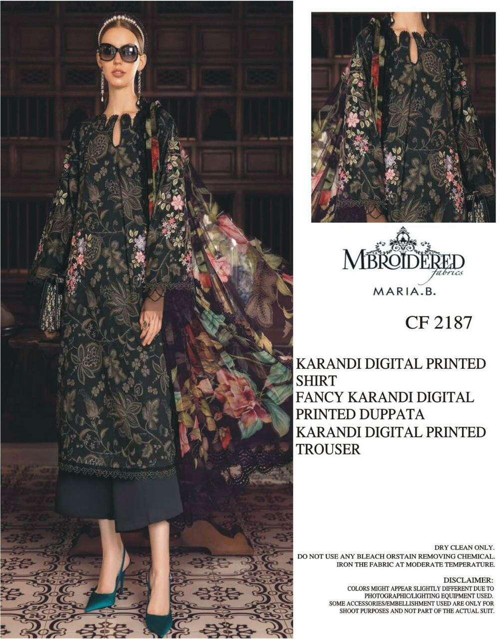 MARIA:B UNSTICHED KARANDI PRINTED 3PC - City Fabrics 