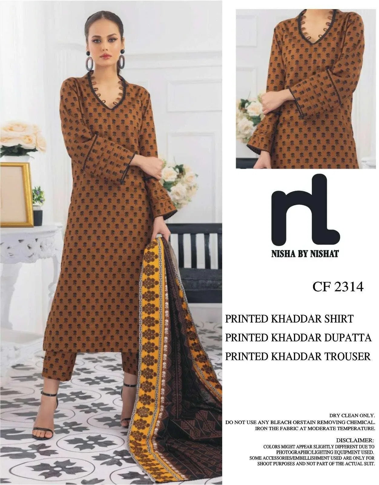NISHAT KHADDAR UNSTITCHED PRINTED 3PC - City Fabrics 