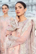 MARIA.B CHIFFON UNSTITCHED EMB SUIT - City Fabrics 