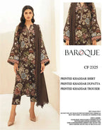 BAROQUE KHADDAR UNSTITCHED PRINTED 3PC - City Fabrics 