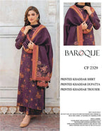 BAROQUE KHADDAR UNSTITCHED PRINTED 3PC - City Fabrics 