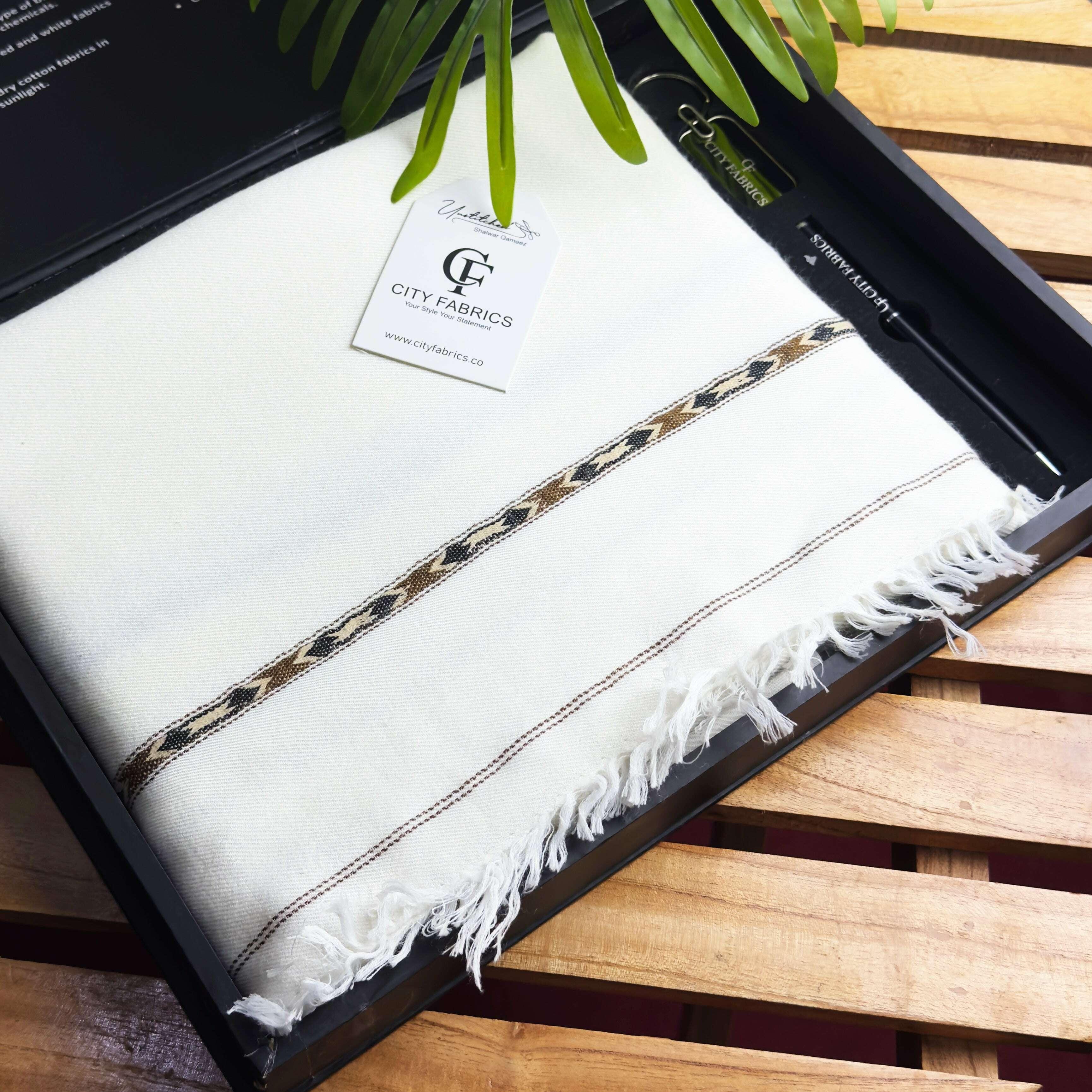 Pure Wool Shawl (White) - City Fabrics 