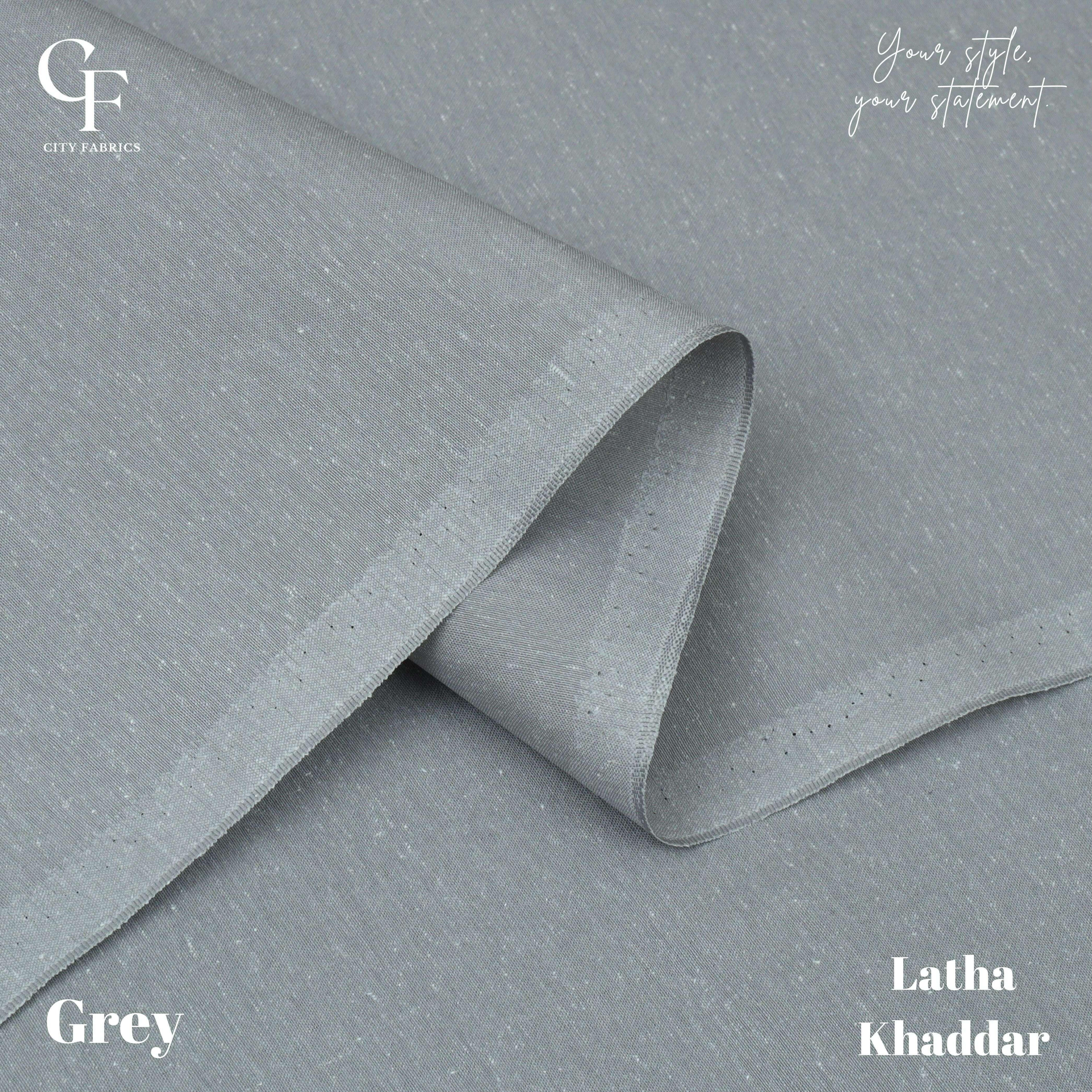 Latha Khaddar Grey - City Fabrics 