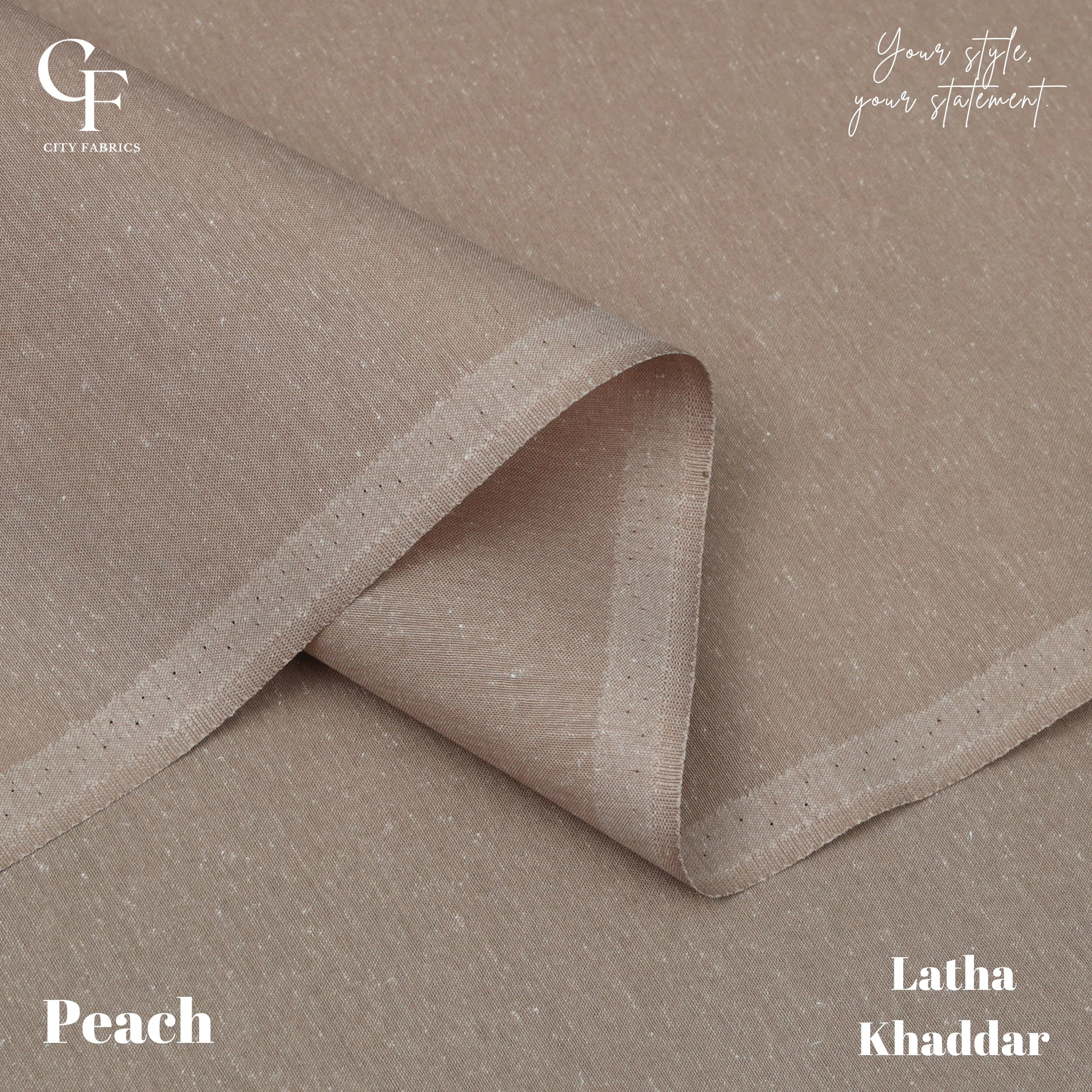 Latha Khaddar Peach - City Fabrics 