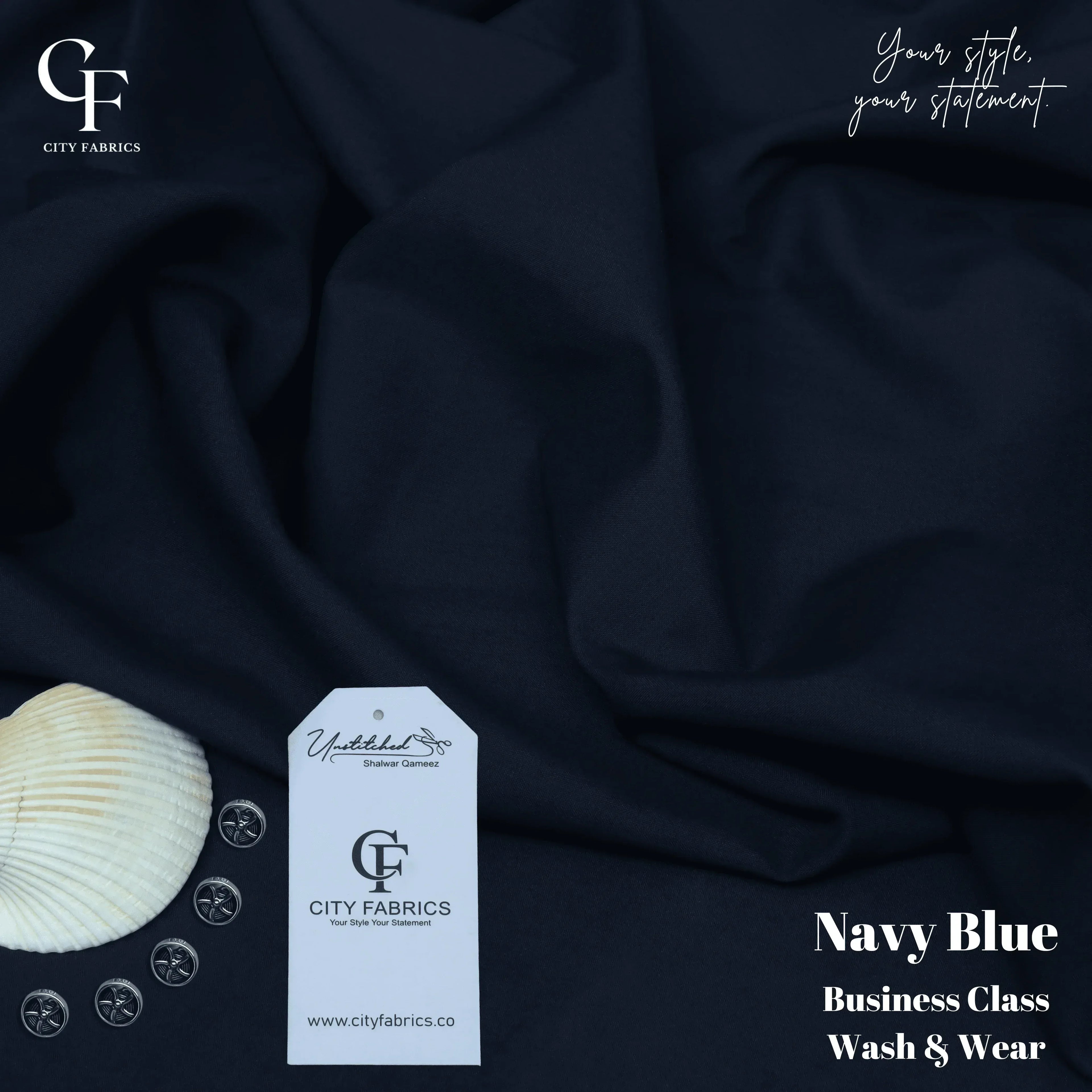 Business Class Navy Blue - City Fabrics 