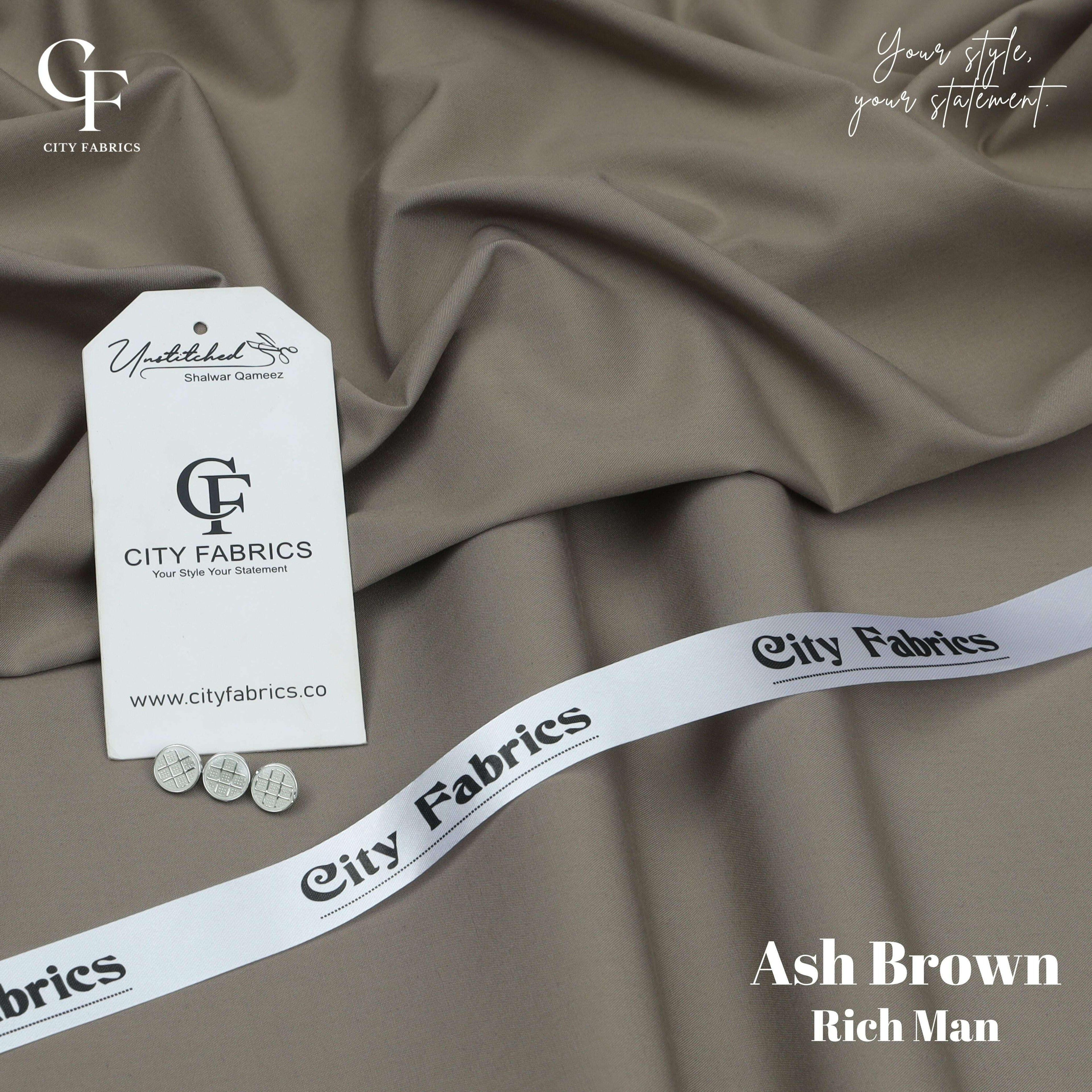Rich Man Ash Brown - City Fabrics 