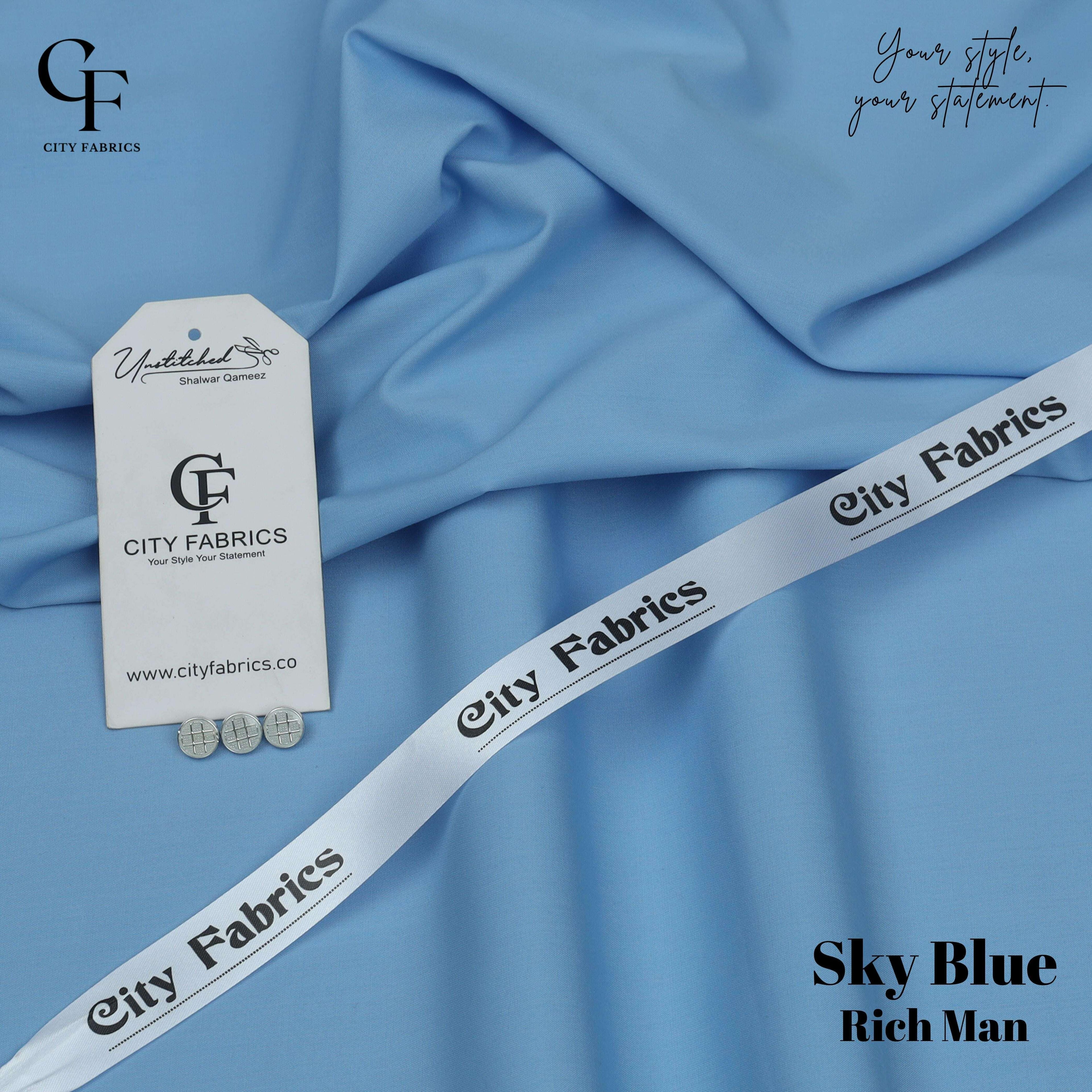 Rich Man Sky Blue - City Fabrics 