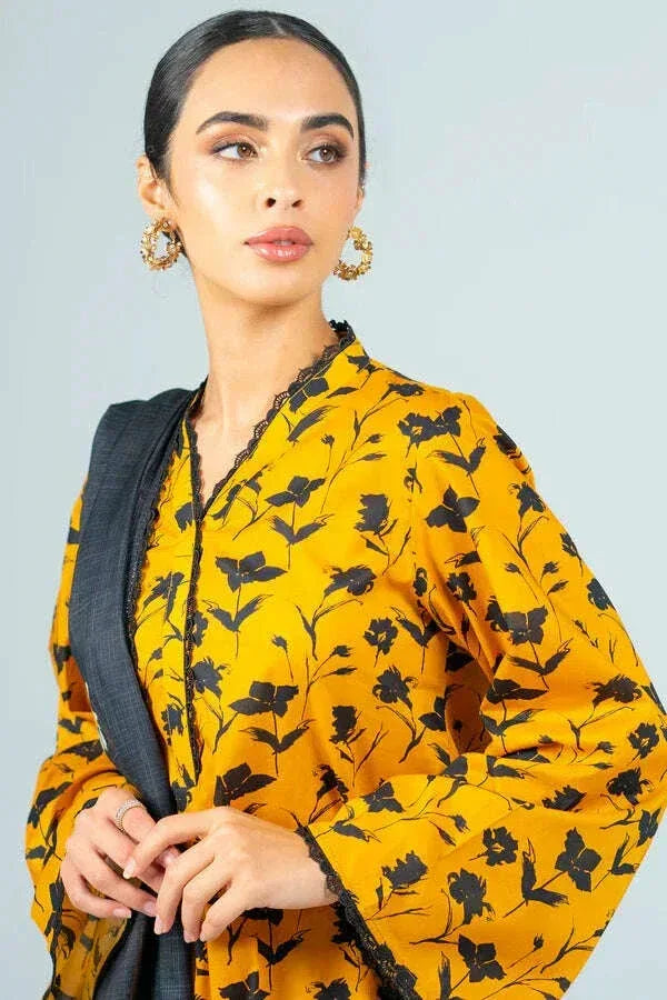 BAROQUE KHADDAR UNSTITCHED PRINTED 3PC - City Fabrics 