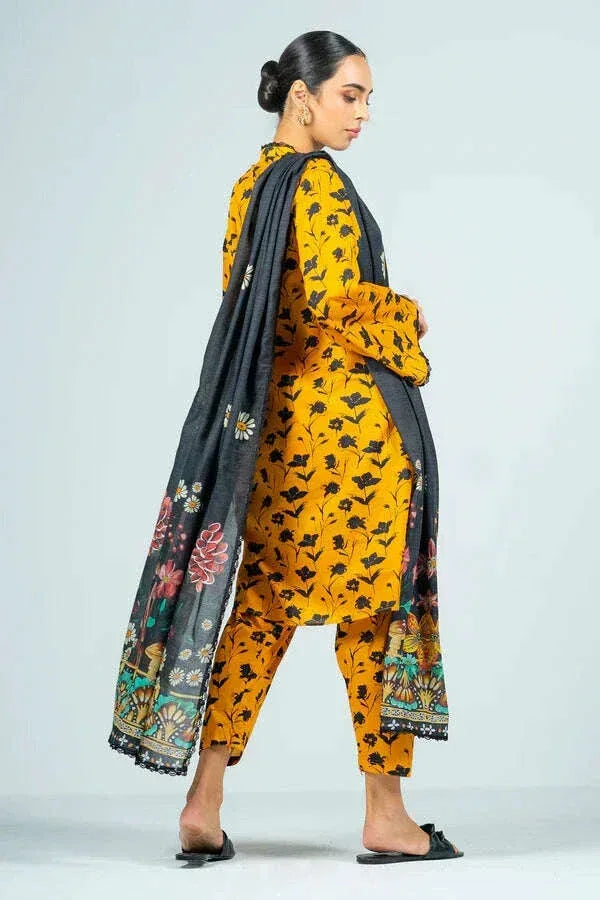 BAROQUE KHADDAR UNSTITCHED PRINTED 3PC - City Fabrics 